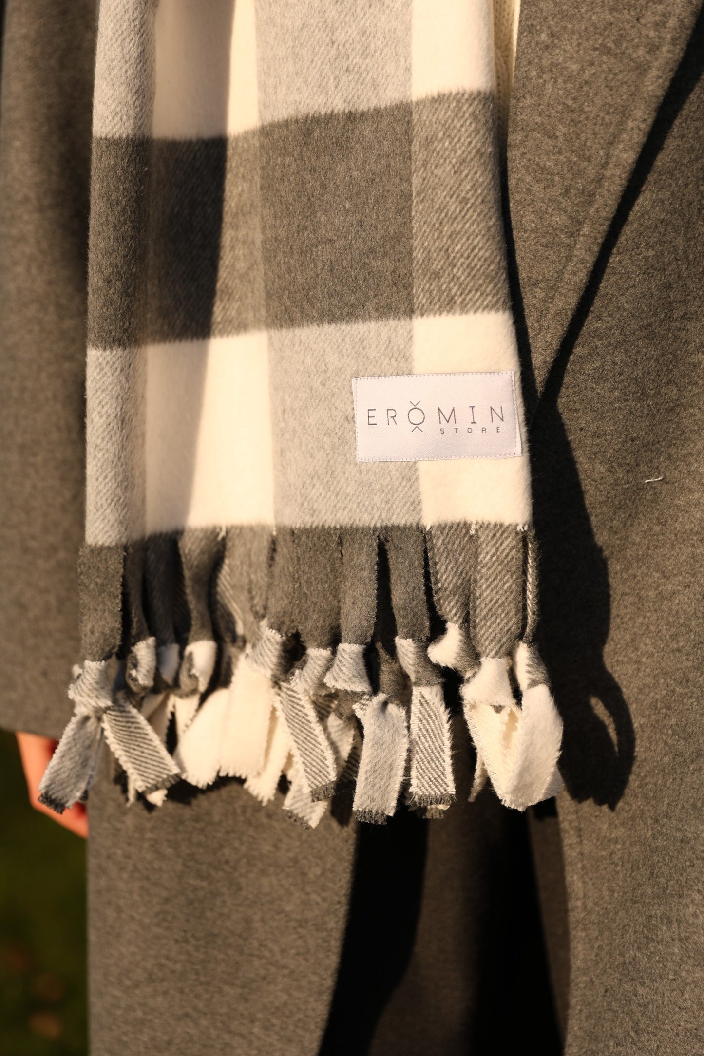 Grey Chessboard Scarf
