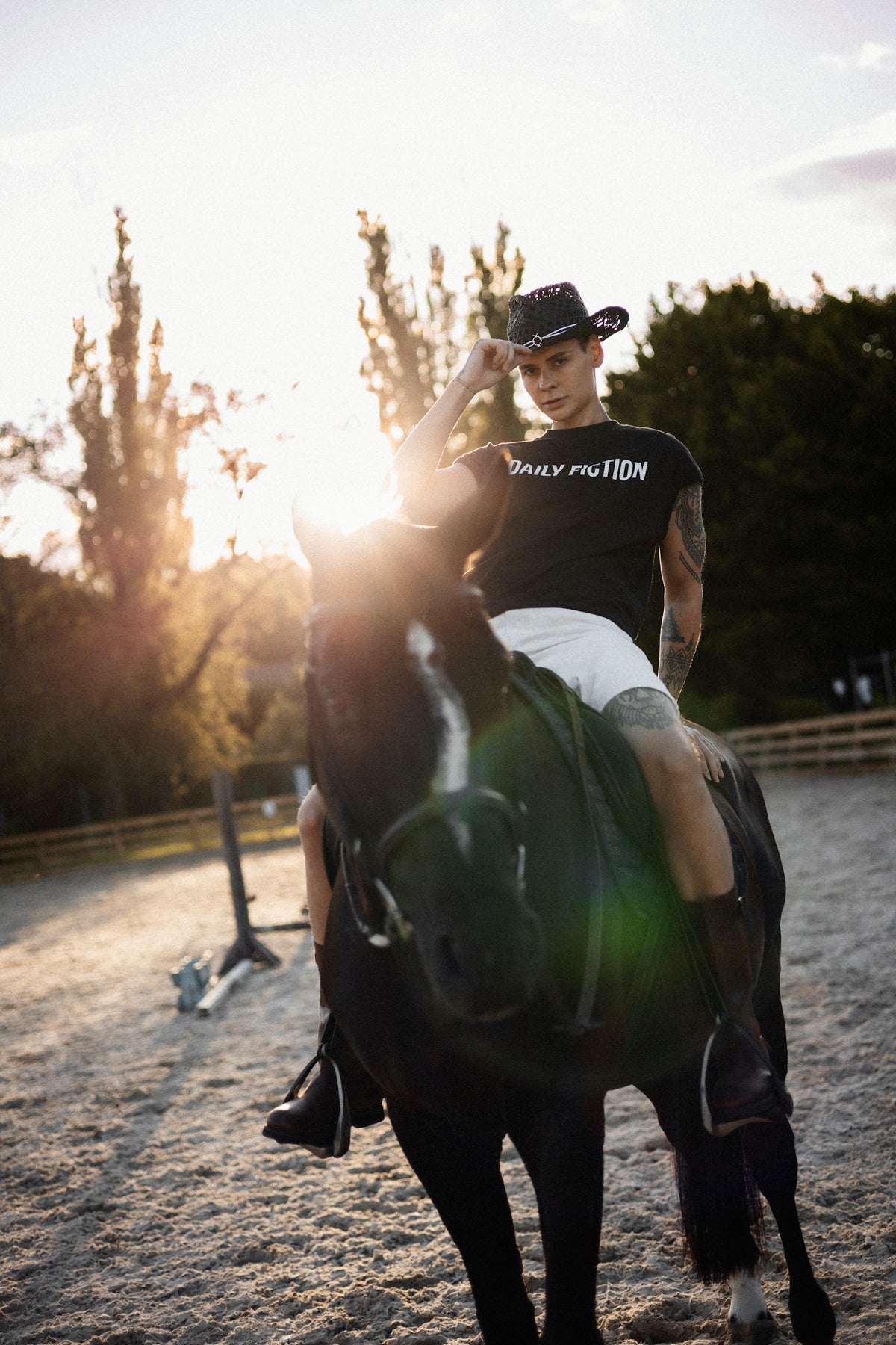 Cowboy Black Raffia Hat