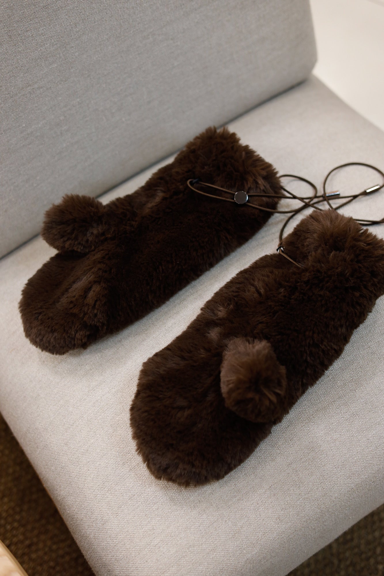 Fur Fur Chocolate Mittens