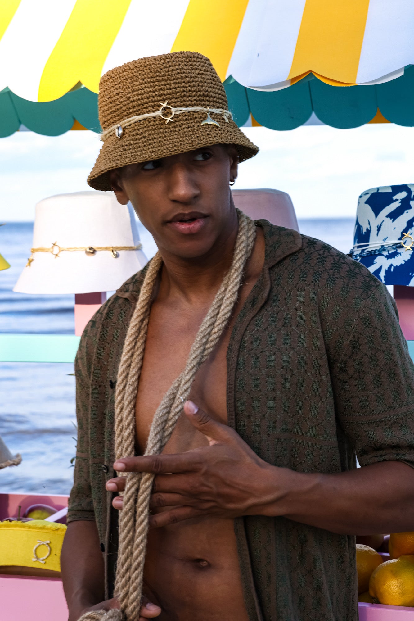 Natural Raffia Bucket Hat