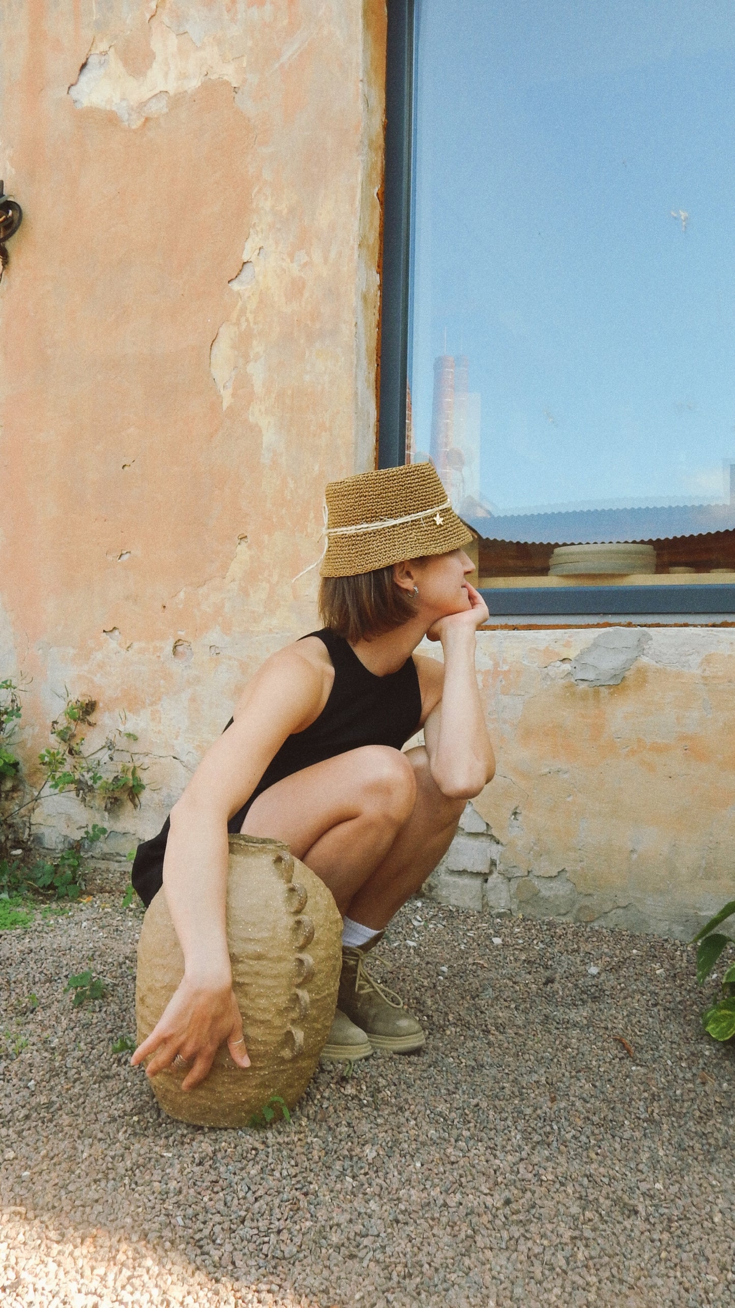Natural Raffia Bucket Hat