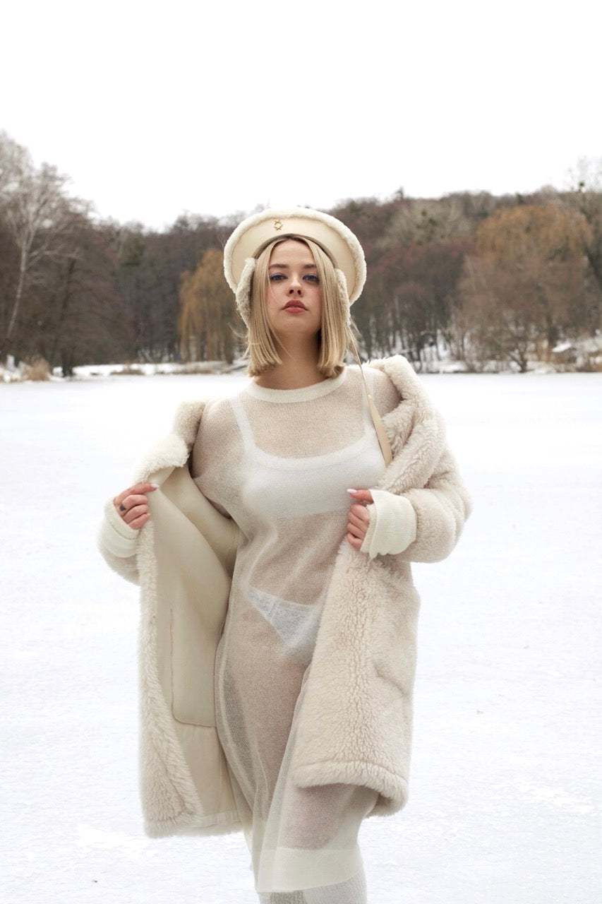 Fluffy Bear With Earmuffs Sea Hat