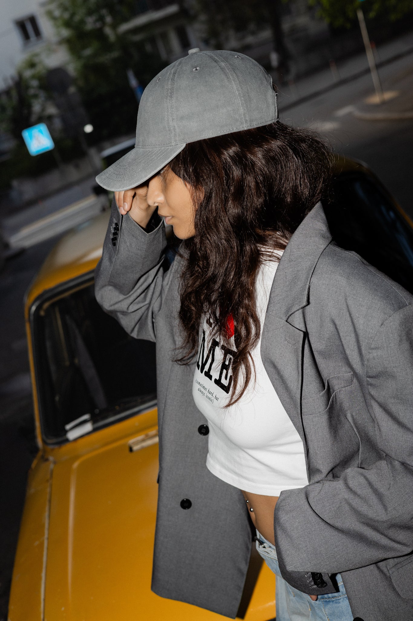 Grey Grunge Cap