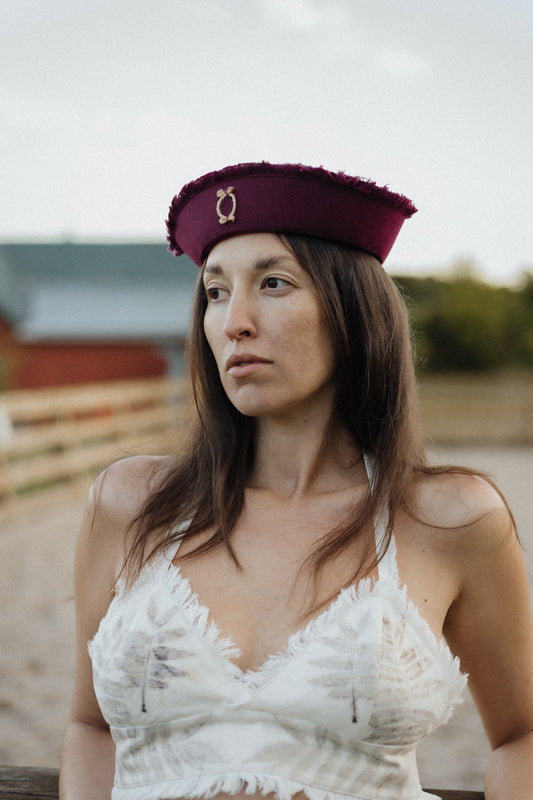 Bordeaux Linen Sea Hat