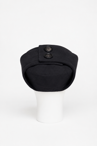 Black Suede Baker Cap