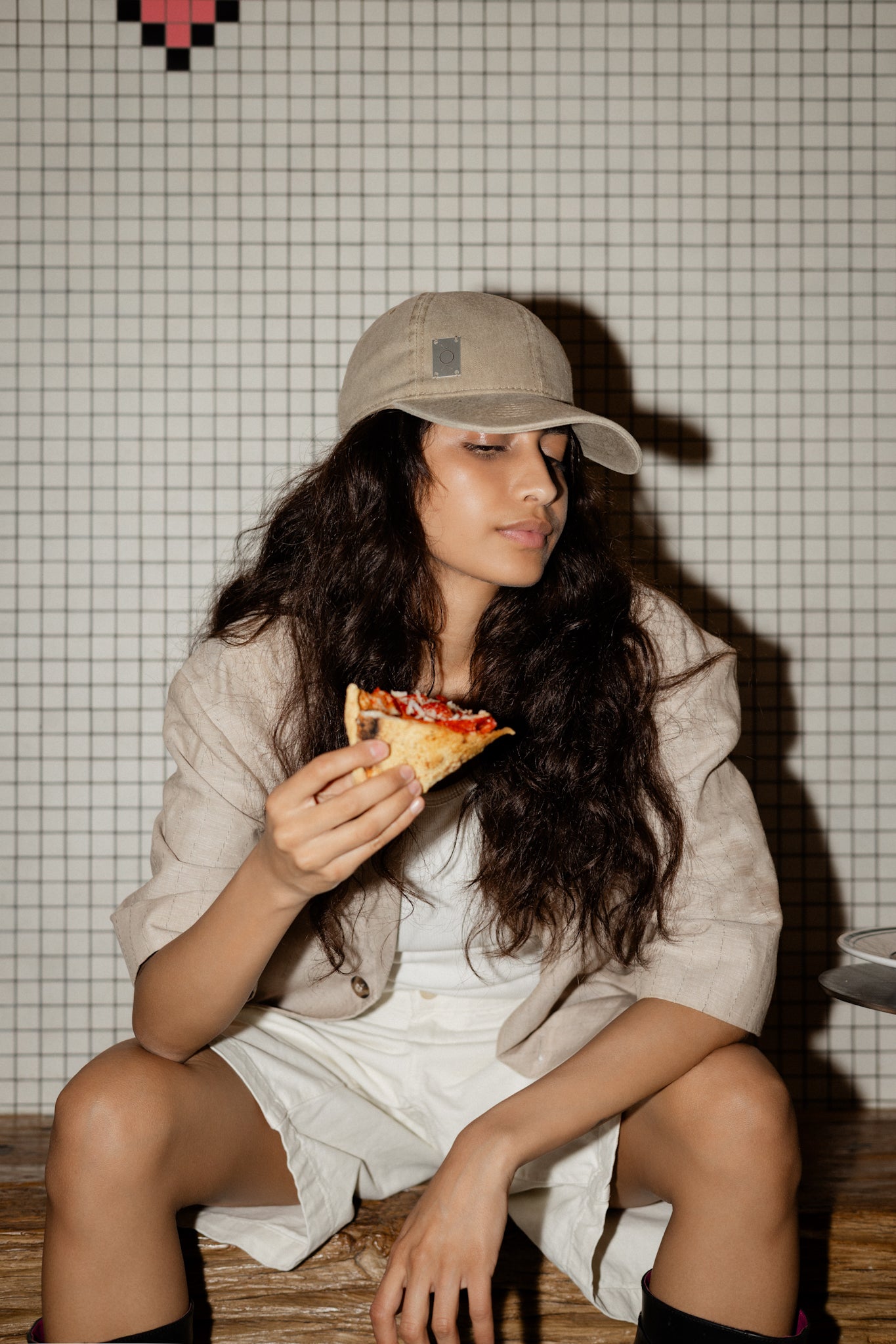 Beige Grunge Cap