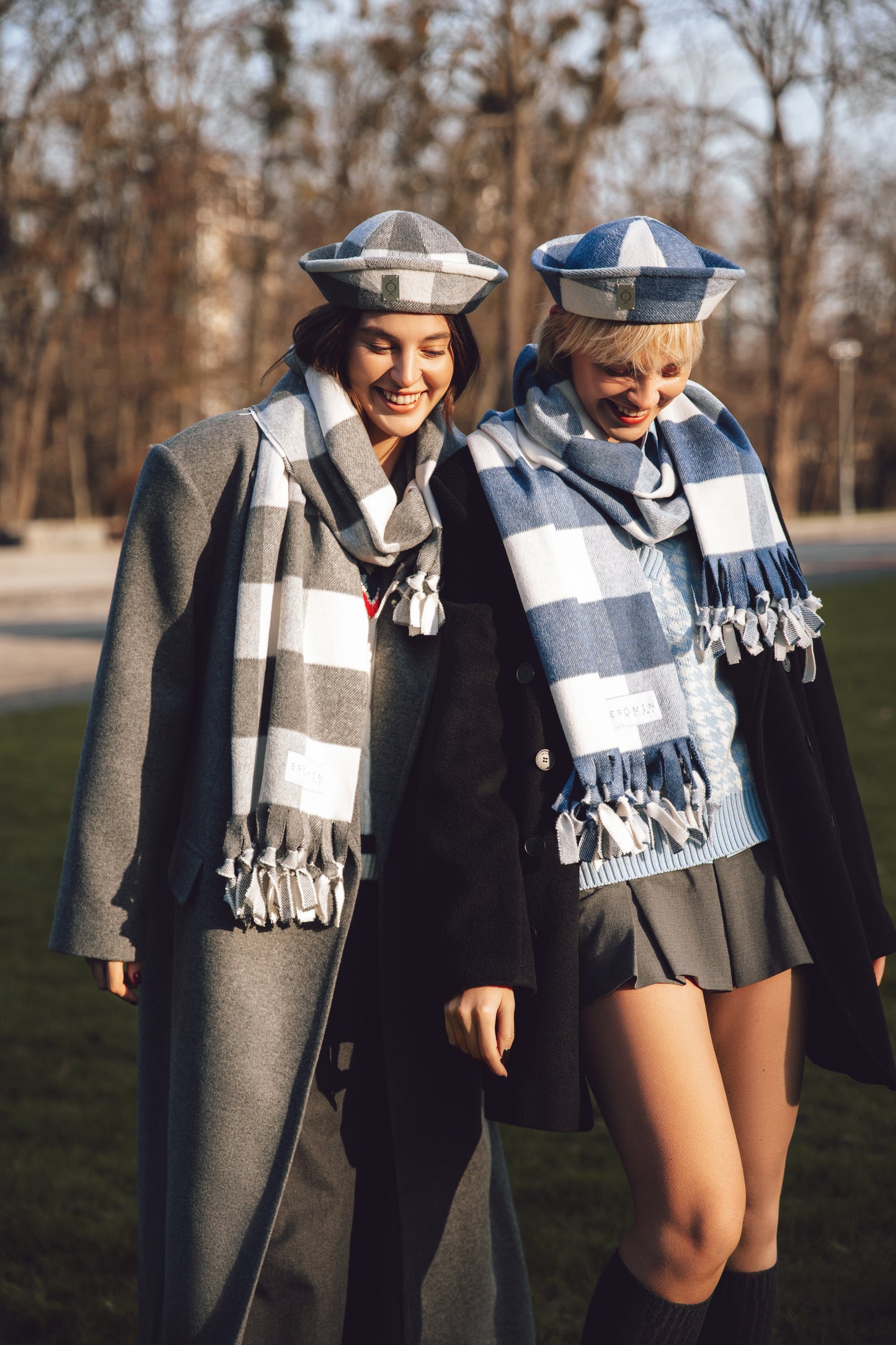 Blue Chessboard Scarf