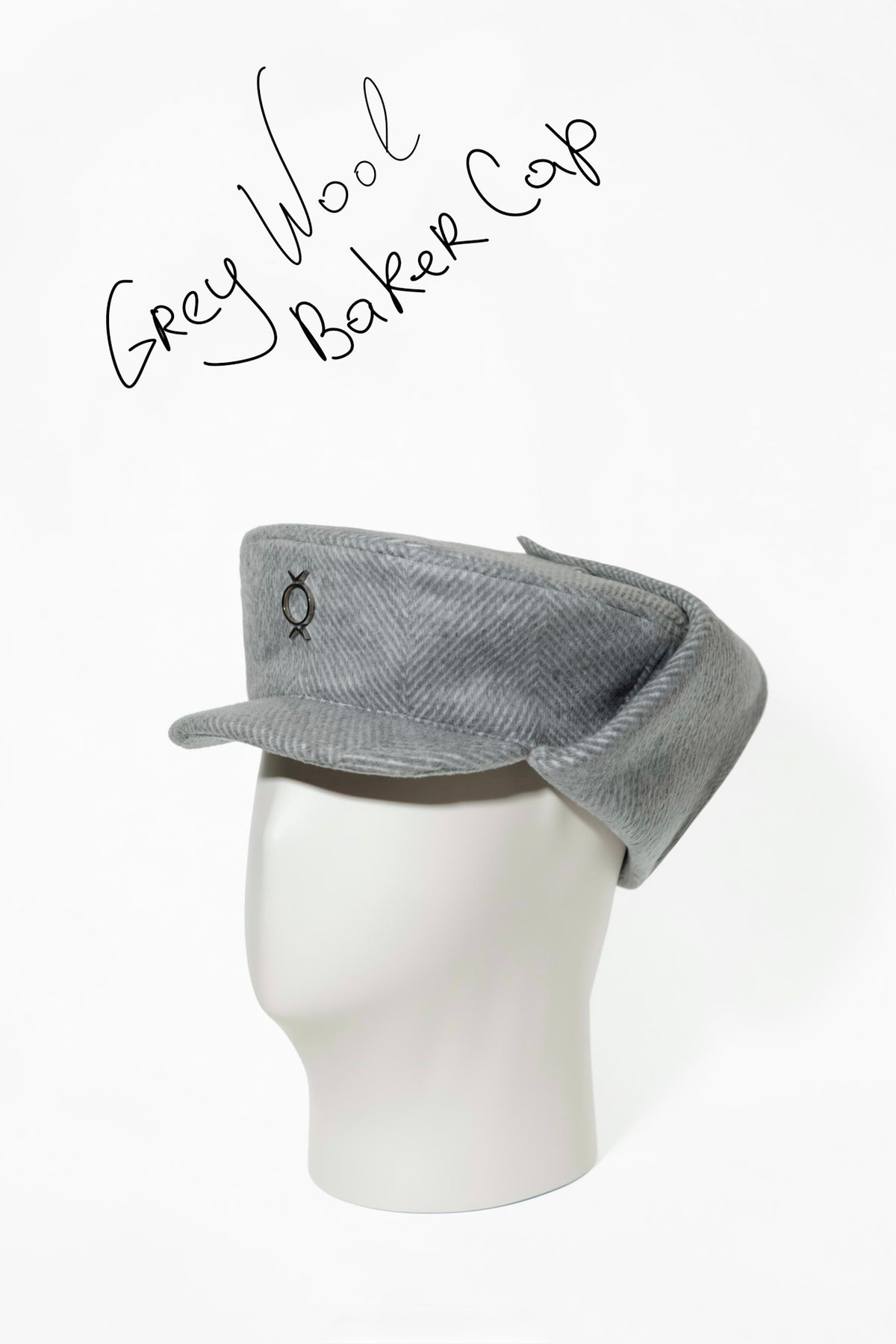 Grey Wool Baker Cap