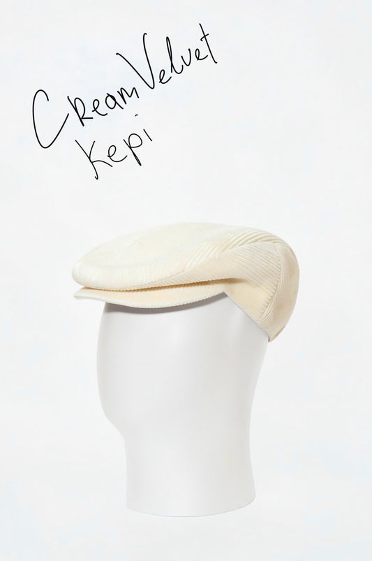 Cream Velvet Kepi
