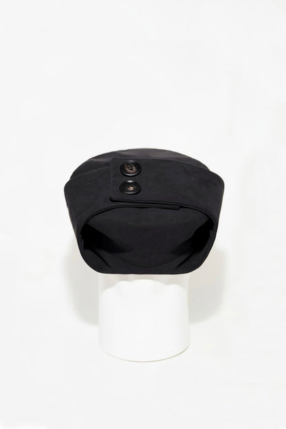 Black Suede Baker Cap