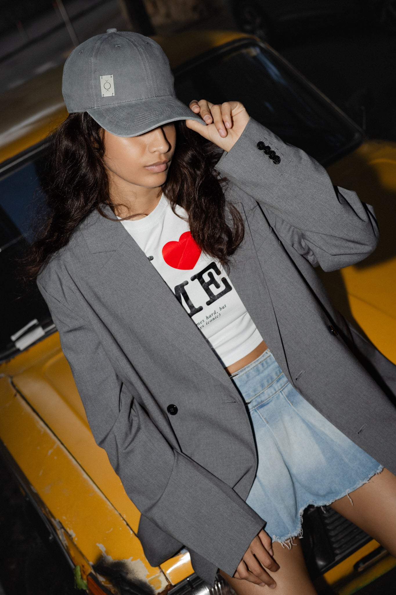 Grey Grunge Cap