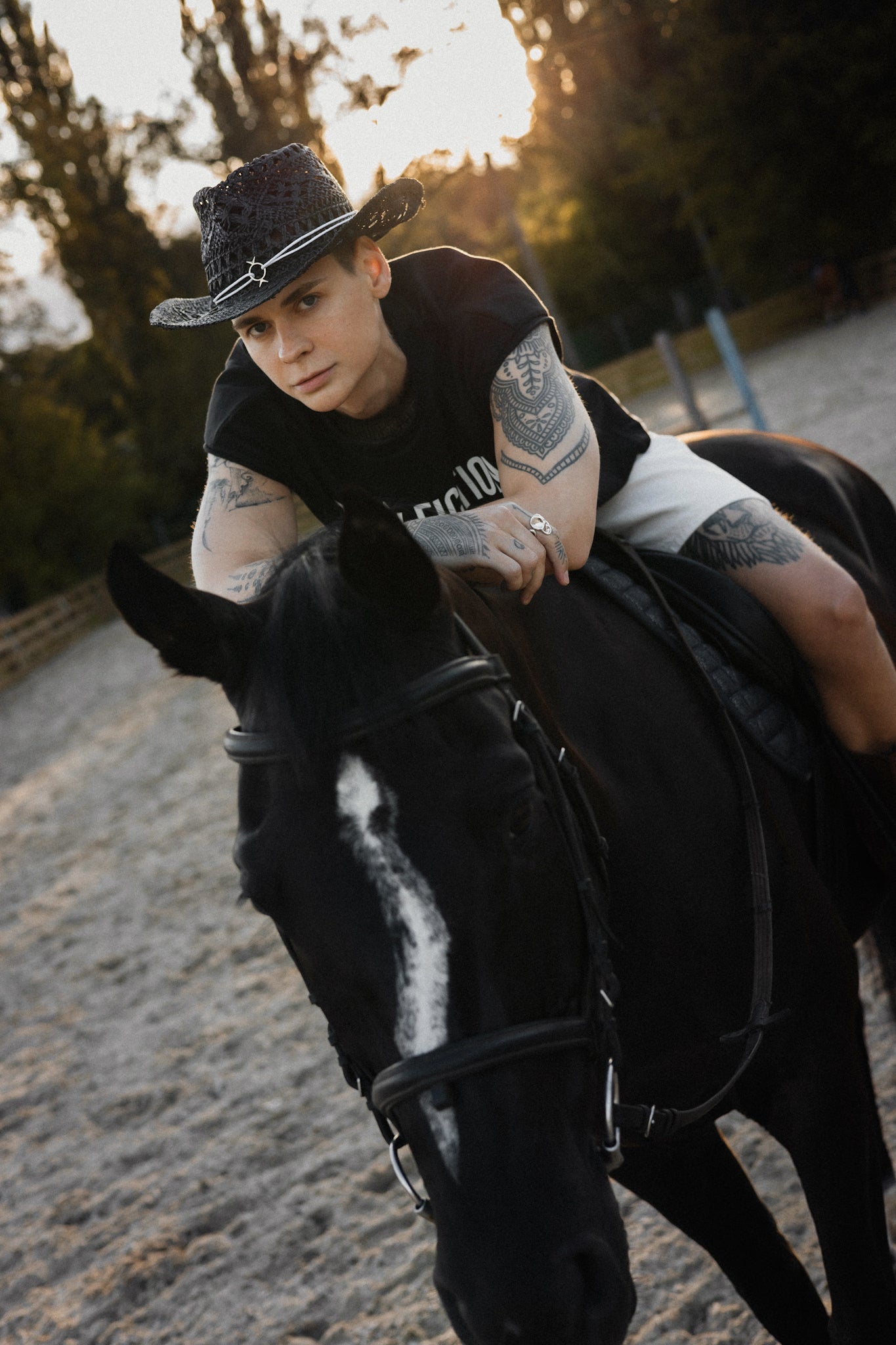Cowboy Black Raffia Hat