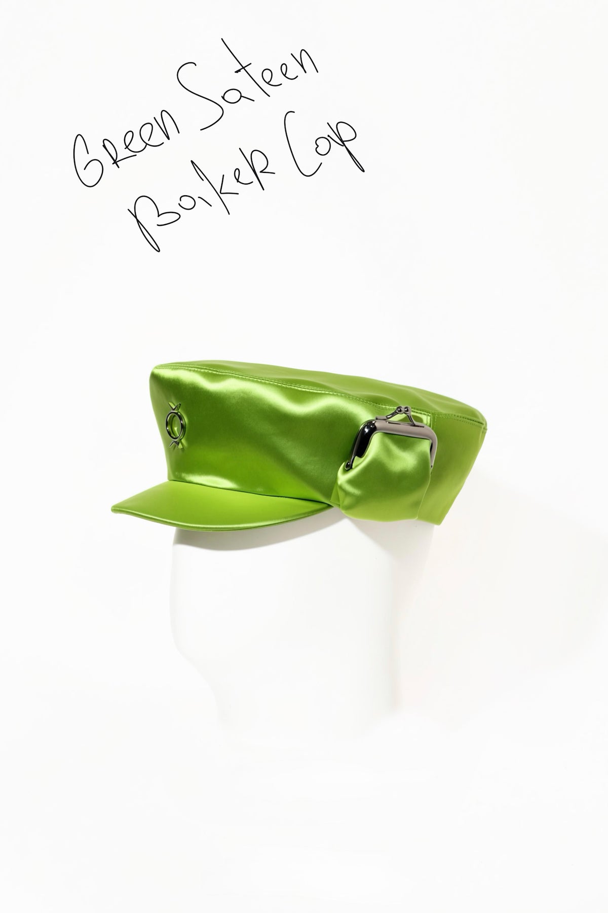 Green Sateen Baker Cap