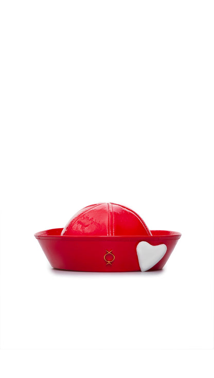 White Lacquer Heart Sea Hat