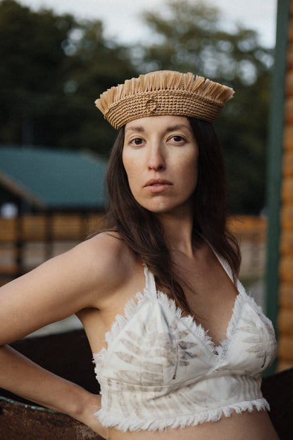 Almond Raffia Sea Hat