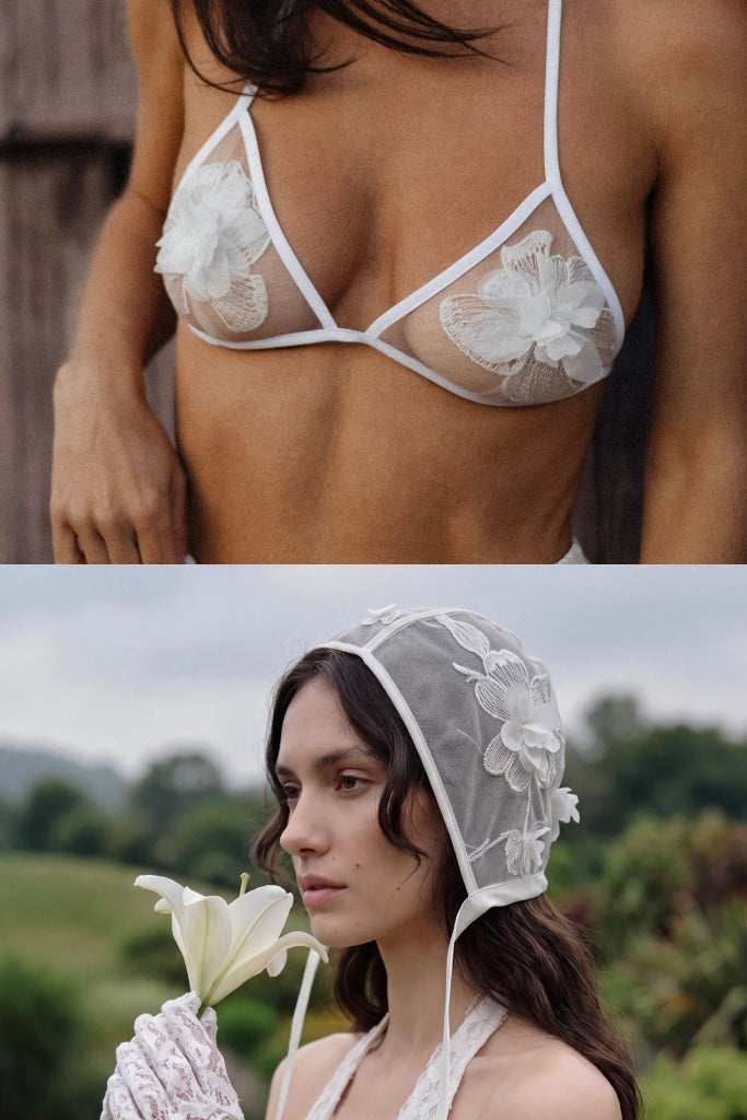 White Gentle Flowers Set