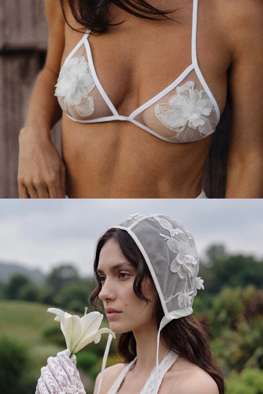 White Gentle Flowers Set
