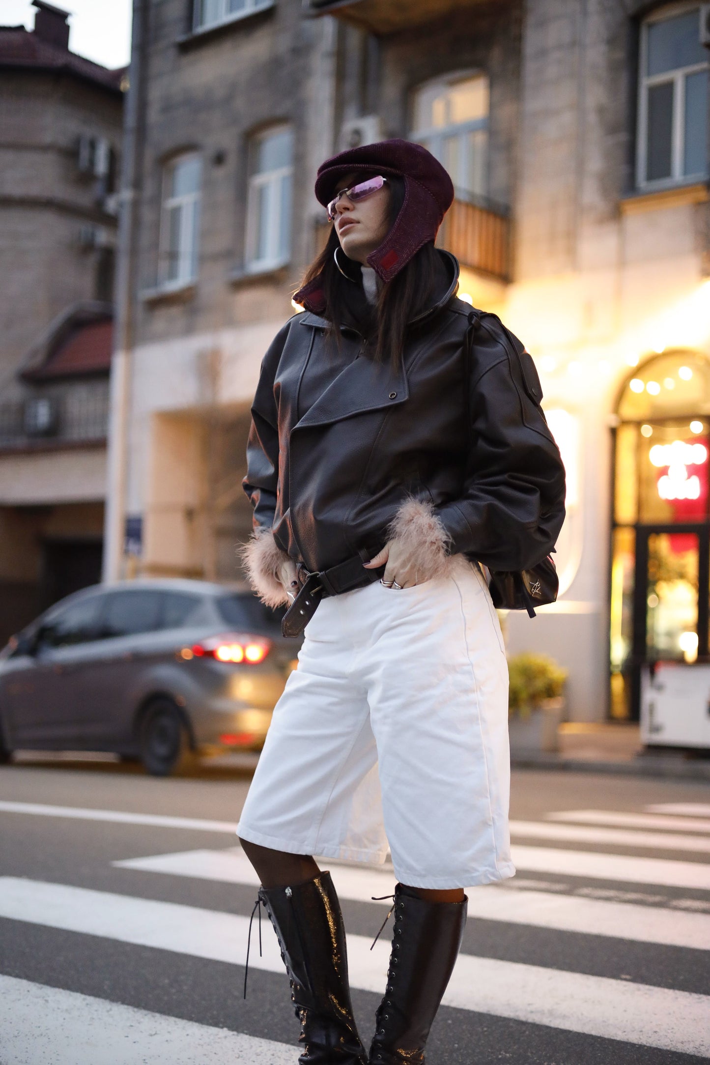 Kepi Bordeaux з Вушками