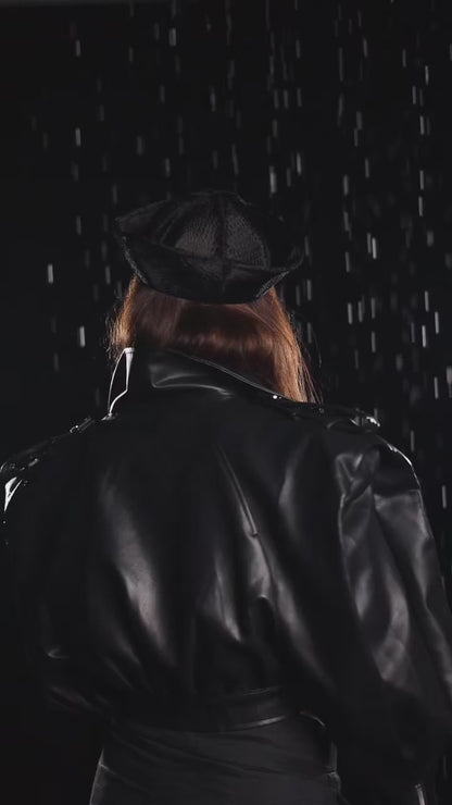 Black Croco Fur Sea Hat