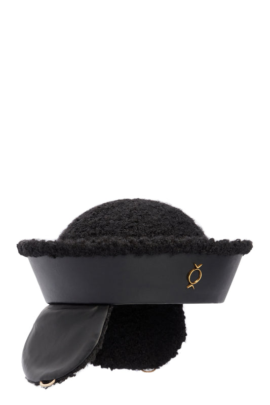 Black Winter with Earmuffs Sea Hat