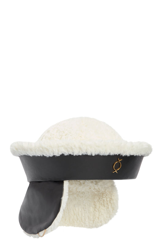 Black & White Winter with Earmuffs Sea Hat