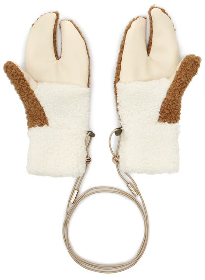 Teddy Tabi Mittens Brown